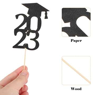 ABOOFAN 2023 Graduation Cupcake Toppers for Parties