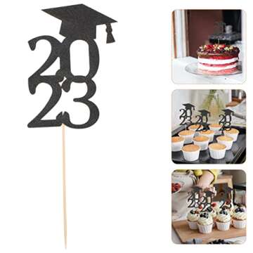 ABOOFAN 2023 Graduation Cupcake Toppers for Parties