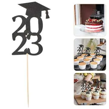 ABOOFAN 2023 Graduation Cupcake Toppers for Parties