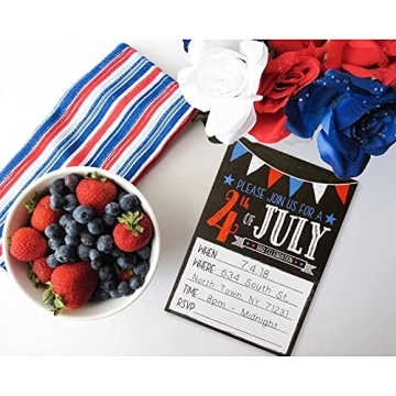 Buy Patriotic 4th of July Invitations for BBQs 50 Pack