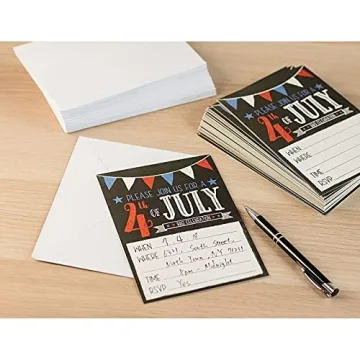 Buy Patriotic 4th of July Invitations for BBQs 50 Pack
