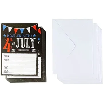 Buy Patriotic 4th of July Invitations for BBQs 50 Pack