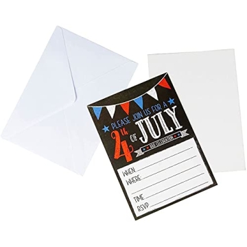 Buy Patriotic 4th of July Invitations for BBQs 50 Pack