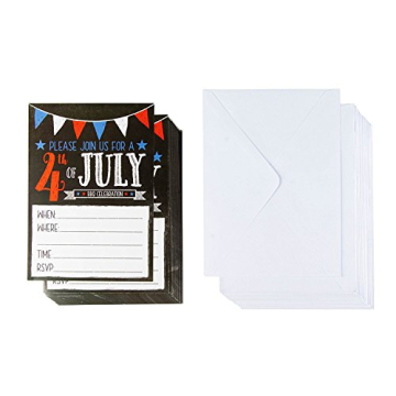 Buy Patriotic 4th of July Invitations for BBQs 50 Pack