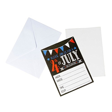 Buy Patriotic 4th of July Invitations for BBQs 50 Pack