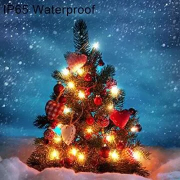 Koxly String Lights, 2 Pack Battery Operated String Lights with Remote Timer Waterproof 8 Modes 36ft 100 LED String Lights for Bedroom,Garden,Party,Xmas Tree Indoor Outdoor Decorations, Warm White