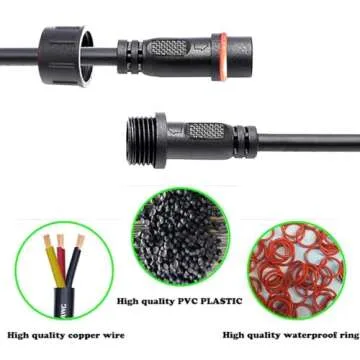 YETOR 16AWG Waterproof LED Connector - 5 Pairs