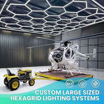 Car Detailing LED Garage Light - Hexagon Grid Shop Lights