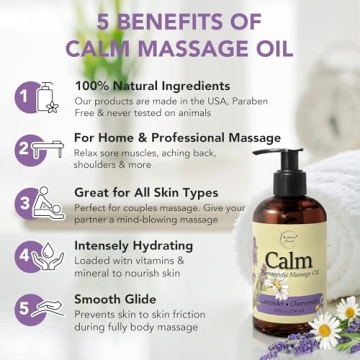 Calm Massage Oil with Lavender & Chamomile for Sore Muscles