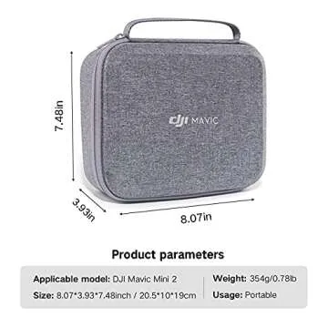 INSYOO Original Mini 4K, Mavic Mini 2 Carrying Case Storage Bag Hard Shell Box for DJI Mini 4k, Mini 2, Mini 2 SE Drone Accessories (mini 2, grey)