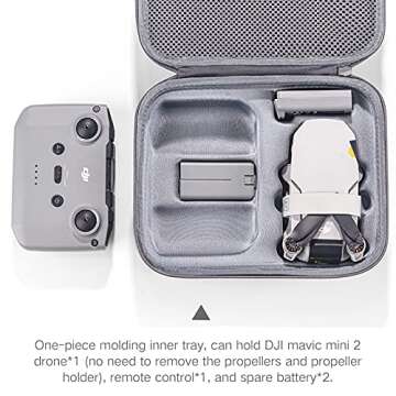 INSYOO Original Mini 4K, Mavic Mini 2 Carrying Case Storage Bag Hard Shell Box for DJI Mini 4k, Mini 2, Mini 2 SE Drone Accessories (mini 2, grey)