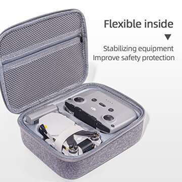 INSYOO Original Mini 4K, Mavic Mini 2 Carrying Case Storage Bag Hard Shell Box for DJI Mini 4k, Mini 2, Mini 2 SE Drone Accessories (mini 2, grey)