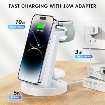 3 in 1 Wireless Charger for iPhone Apple Watch AirPods Fast Dock