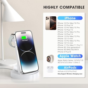 3 in 1 Wireless Charger for iPhone Apple Watch AirPods Fast Dock