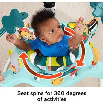 Fisher-Price Baby Bouncer Colorful Corners Jumperoo Activity Center with Music Lights Sounds & Developmental Toys