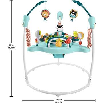 Fisher-Price Baby Bouncer Colorful Corners Jumperoo Activity Center with Music Lights Sounds & Developmental Toys