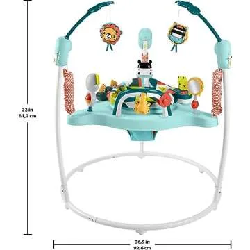 Fisher-Price Baby Bouncer Colorful Corners Jumperoo Activity Center with Music Lights Sounds & Developmental Toys