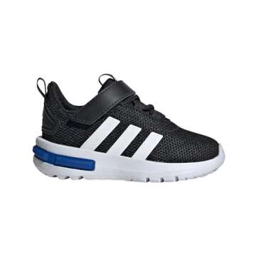 adidas Kids Racer TR23 Sneaker, Black/White/Team Royal Blue, 8 US Unisex Toddler
