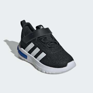 adidas Kids Racer TR23 Sneaker, Black/White/Team Royal Blue, 8 US Unisex Toddler