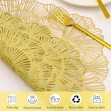 Stunning Round Gold Placemats Set of 6 for Elegant Dining
