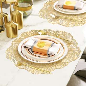 Stunning Round Gold Placemats Set of 6 for Elegant Dining