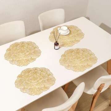 Stunning Round Gold Placemats Set of 6 for Elegant Dining