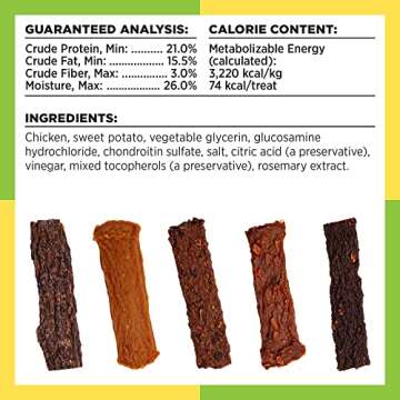 BIXBI Chicken Jerky Dog Treats - Joint Support & Grain Free