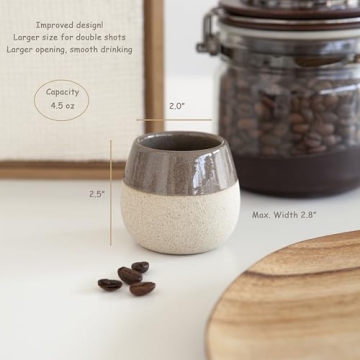 Elegant Amarcado Ceramic Espresso Cups Set of 4