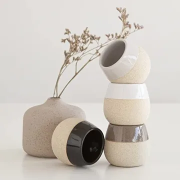 Elegant Amarcado Ceramic Espresso Cups Set of 4