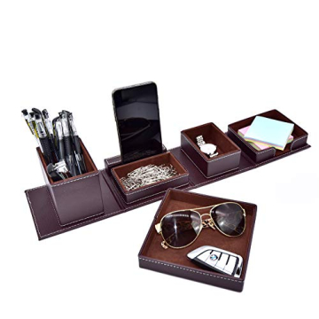 JOINTOP Leather Office Supplies - Elegant Desk Organizer & Storage for Men