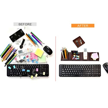 Leather Desk Organizer - JOINTOP Office Supplies for Men