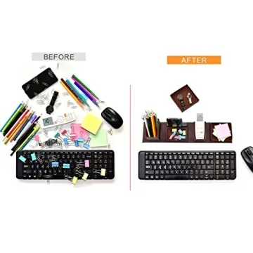 Leather Desk Organizer - JOINTOP Office Supplies for Men