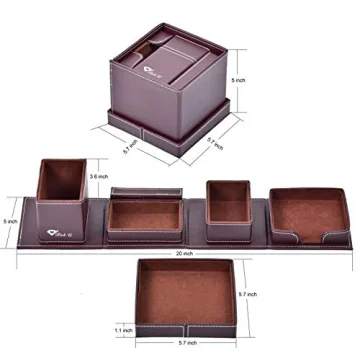 Leather Desk Organizer - JOINTOP Office Supplies for Men