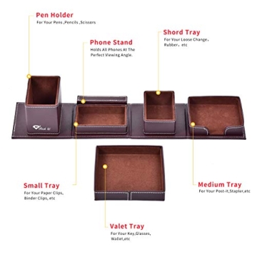 Leather Desk Organizer - JOINTOP Office Supplies for Men