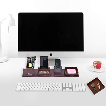 Leather Desk Organizer - JOINTOP Office Supplies for Men