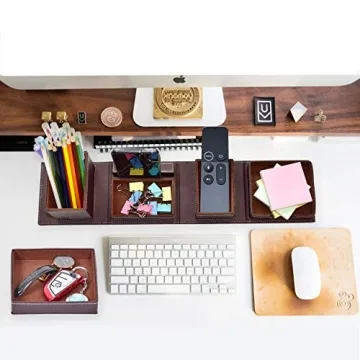 Leather Desk Organizer - JOINTOP Office Supplies for Men
