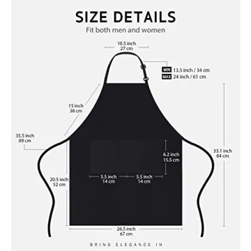 Syntus Adjustable Bib Apron - 2 Pack Water Resistant