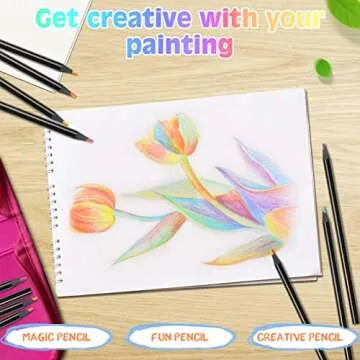 nsxsu 7-in-1 Rainbow Pencils for Art and Fun