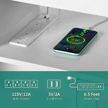 YITAHOME Farmhouse TV Stand for 65 Inch Television Stand, Entertainment Center with Power Outlets and Open Shelf, Rustic Media Console TV Cabinet for Living Room, White/Black