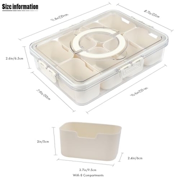 TAROSE Snackle Box - Portable Snack Containers with Lid