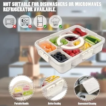 TAROSE Snackle Box - Portable Snack Containers with Lid