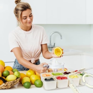 TAROSE Snackle Box - Portable Snack Containers with Lid