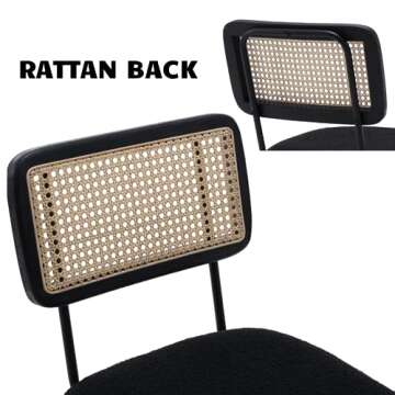 ZSARTS Black Rattan Barstools Set of 4 for Your Home