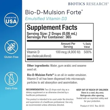 Biotics Research Vitamin D Drops 4000 IU Liquid Supplement