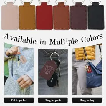 Tikjiua 30 Pcs Leather Key Fob Kit, Rectangular PU Leather Keychain Blanks with Keychain Rings, Laser Engraving Keychain, Stamping DIY Crafts for Leather Working