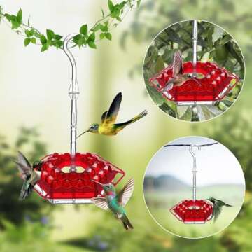 Hummingbird Feeders for Outdoors, Shirem Hummingbird Feeder, Sherem Hummingbird Feeder and Built-in ...