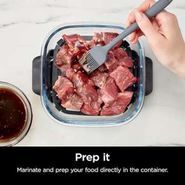 Ninja 6 Cup Glass Cooking Container - Versatile & Leak Proof