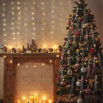 14000 Piece Christmas Icicle Tinsel Foil Fringes Tinsel Birthday Tinsel Curtain Strand Icicle Tinsel...