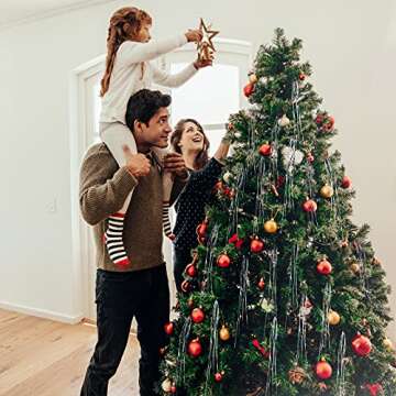 14000 Piece Christmas Icicle Tinsel Foil Fringes Tinsel Birthday Tinsel Curtain Strand Icicle Tinsel Christmas Tree Tinsel Decoration for Christmas Holiday Decor Birthday Supplies (Silver)