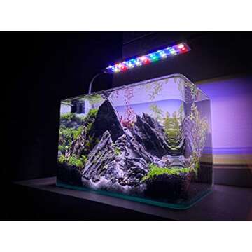 JC&P Full Spectrum Aquarium LED Adjustable Clip on Light with Red, Green, Blue and White LEDs Aquati...